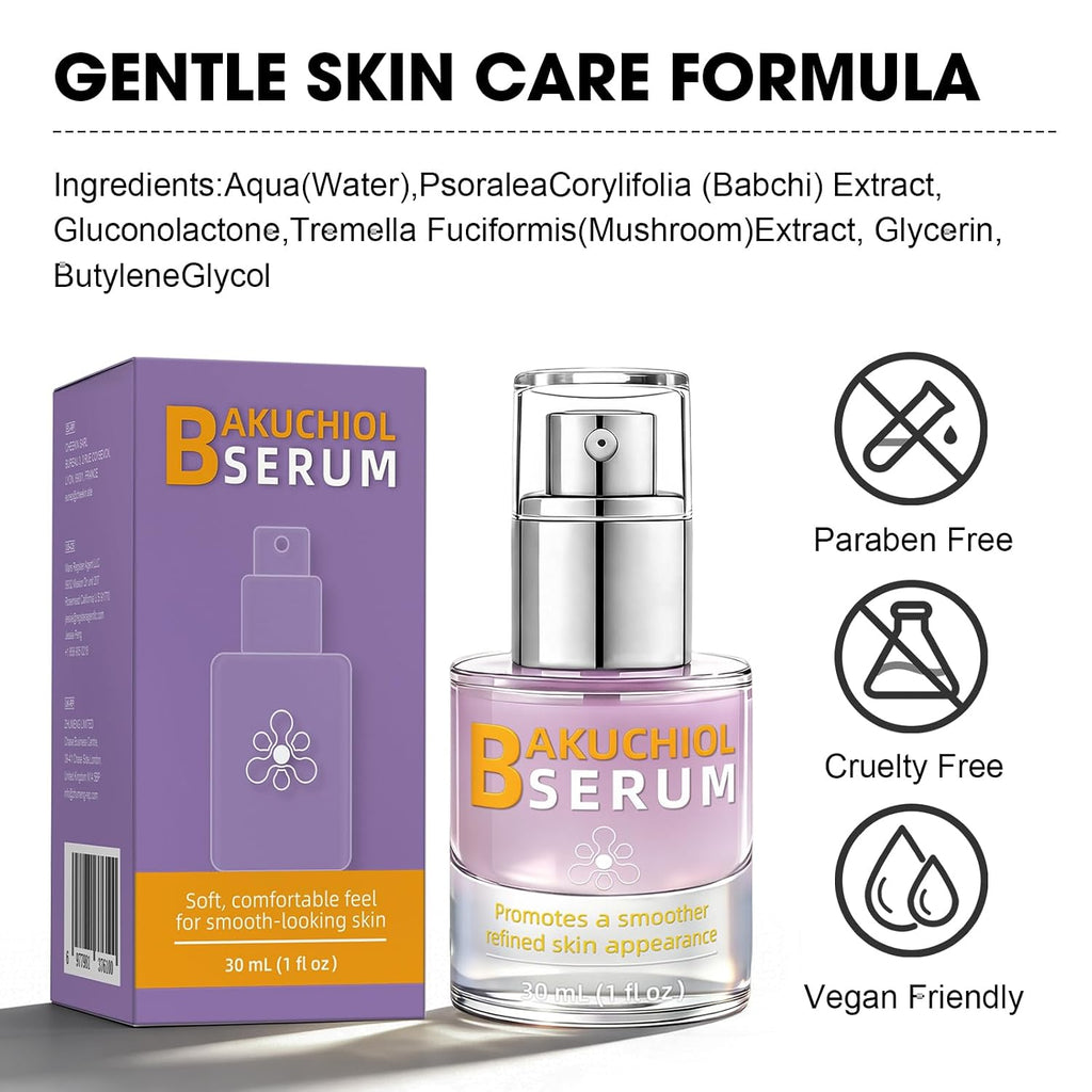 Bakuchiol Serum for Face, Retinol Alternative anti Aging, 1 Oz
