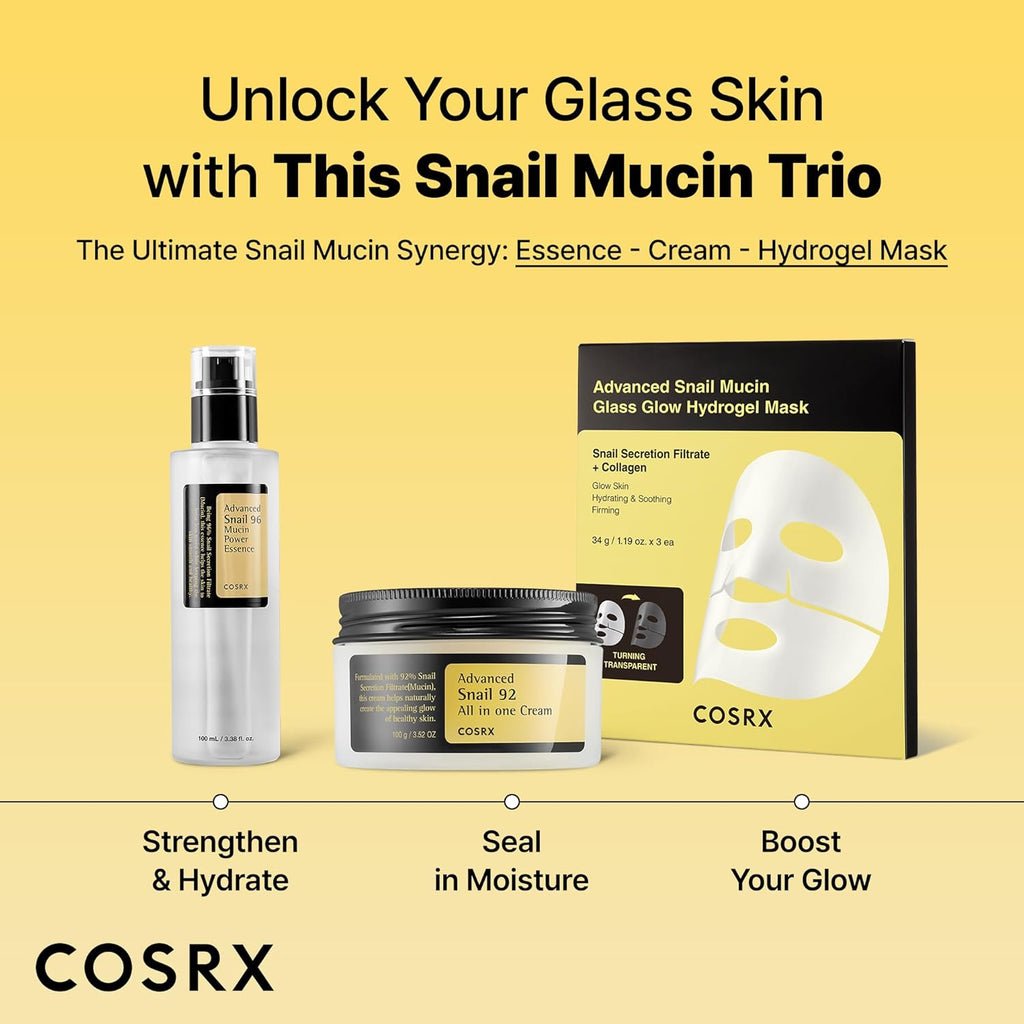 Snail Mucin 92% Face Moisturizer for Soft & Glowy Skin, 3.52 Oz.
