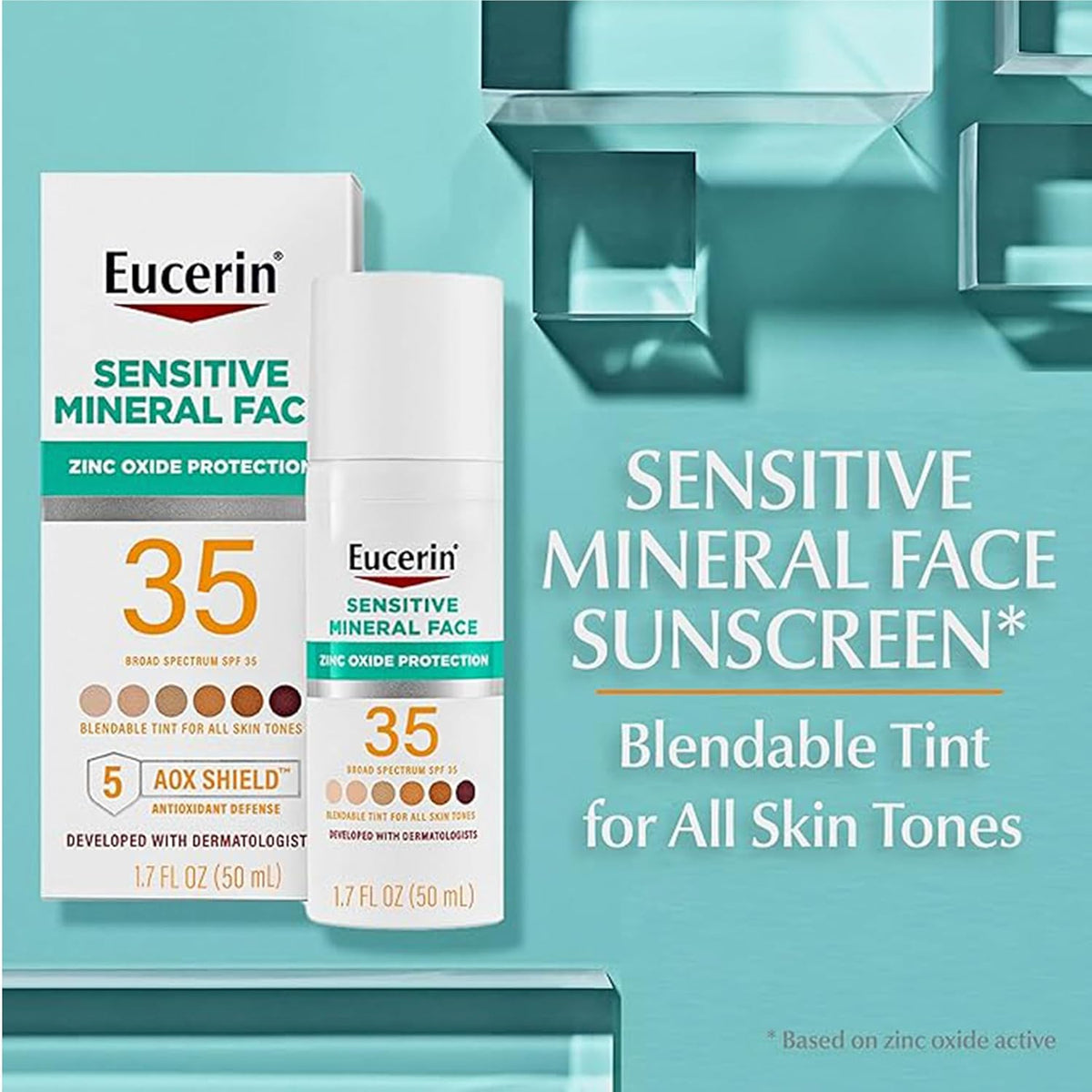 Sensitive Mineral Sunscreen Lotion Set, Zinc Oxide, 2 Items