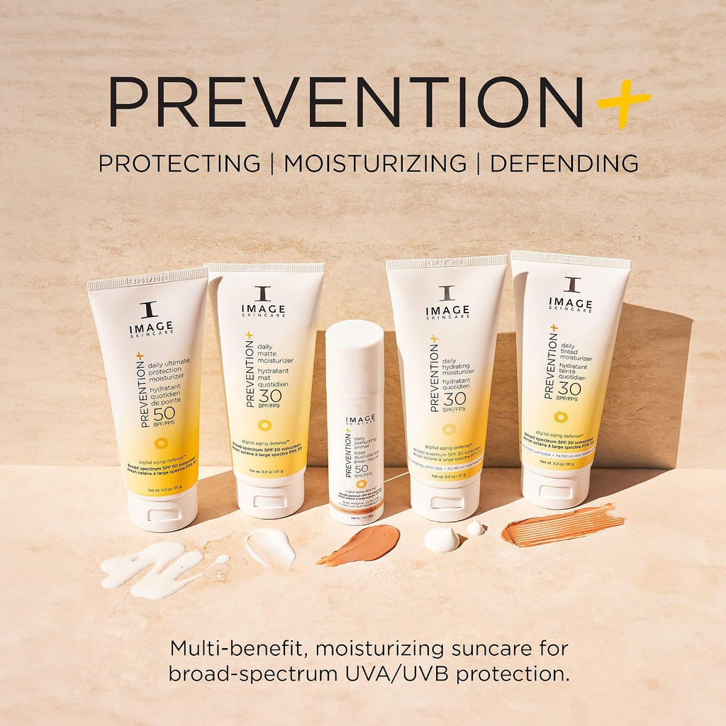 IMAGE Skincare PREVENTION+ Daily Ultimate Protection Moisturizer, SPF 50 Face Sunscreen Lotion, Zinc Oxide, Blendable with No White Cast, 3.2 Oz