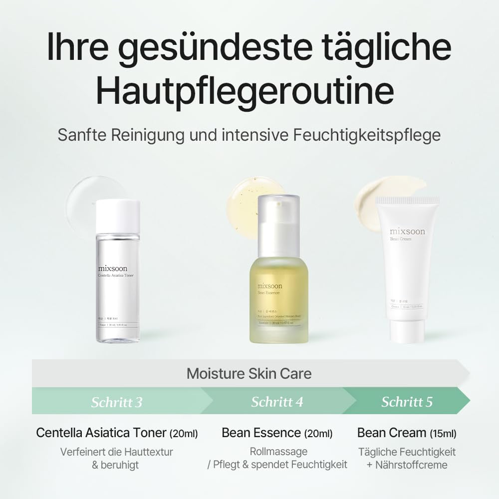 Pure Glow Essentials Set - 5-Step Skincare Kit - Travel Kit, Travel Size Kit, Hydrating Skincare Gift Set (15Ml*1+20Ml*3+30Ml*1) Korean Glass Skin Care