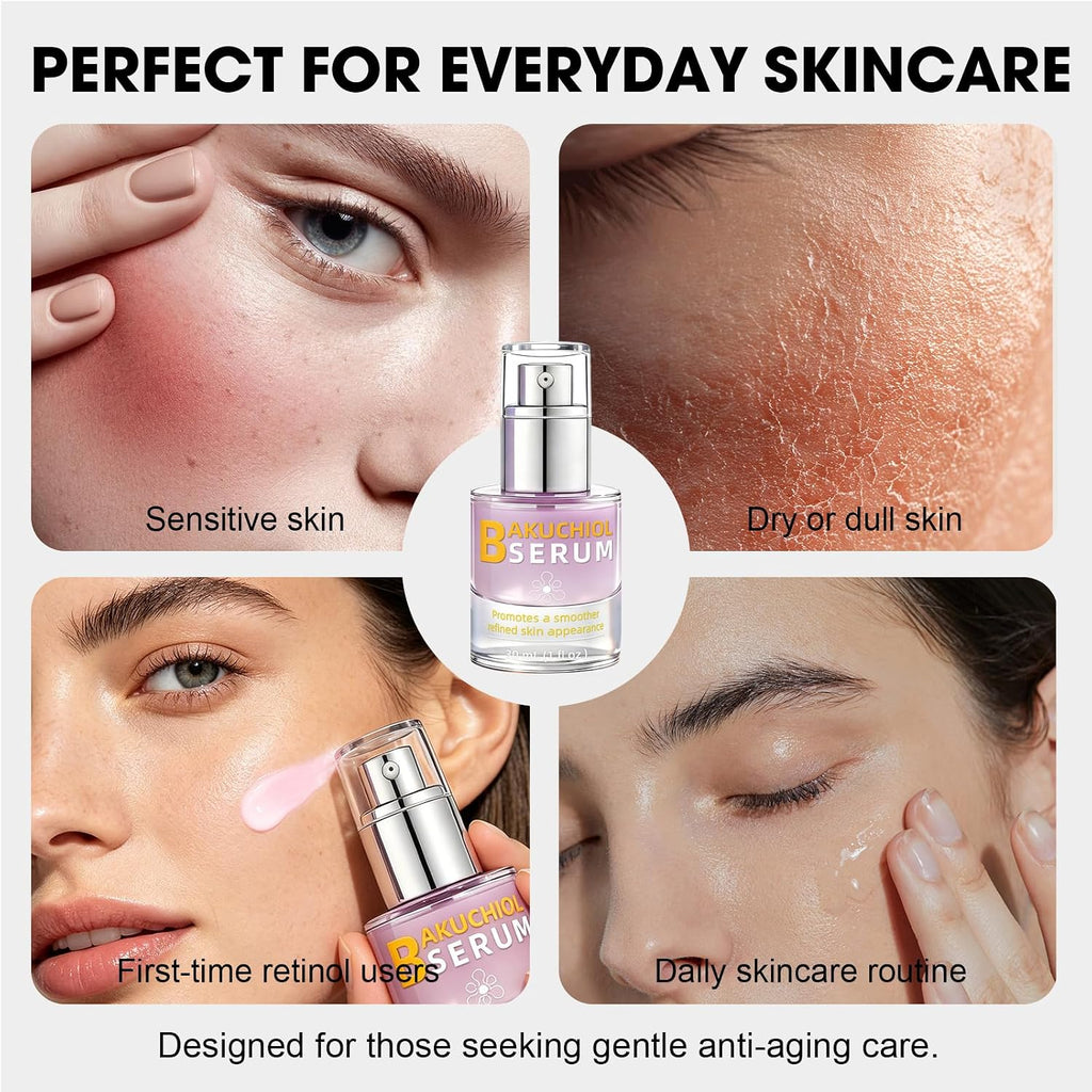 Bakuchiol Serum for Face, Retinol Alternative anti Aging, 1 Oz