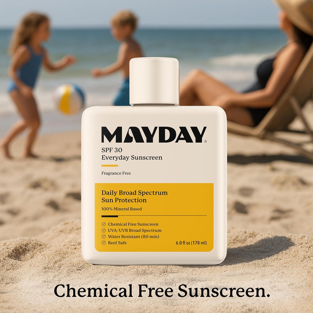 SPF 30 Everyday Sunscreen, Chemical-Free, Fragrance-Free, 6Oz