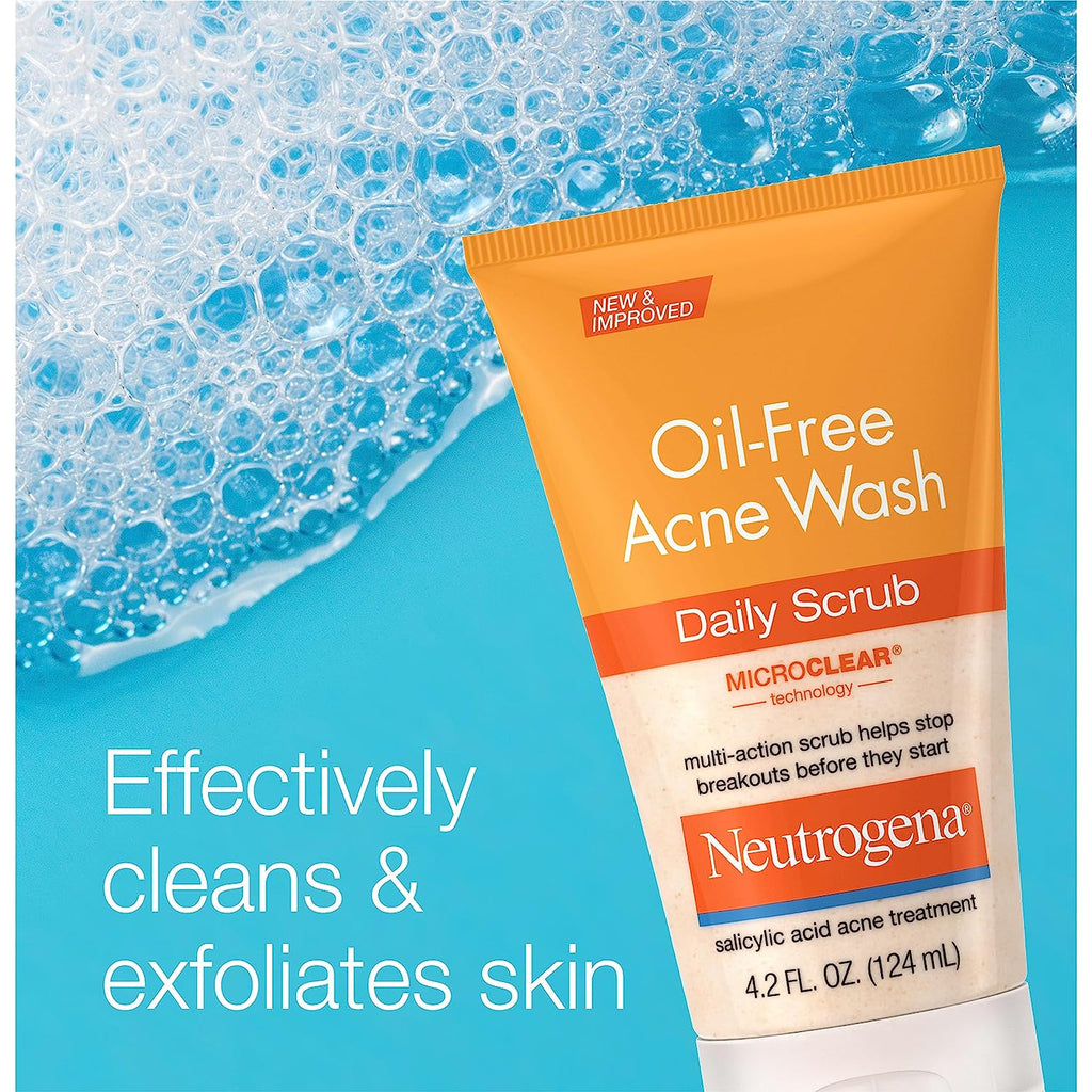 Oil Free Daily Acne Face Scrub, 2 X 4.2 Oz