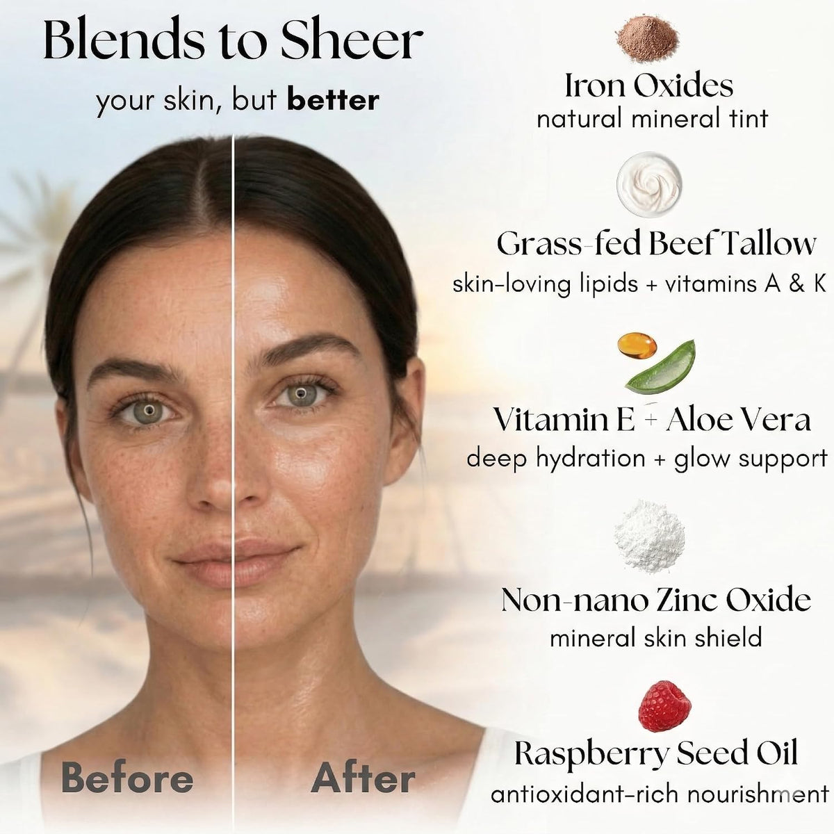 Tinted Tallow Balm for Face, Non-Nano Zinc Oxide