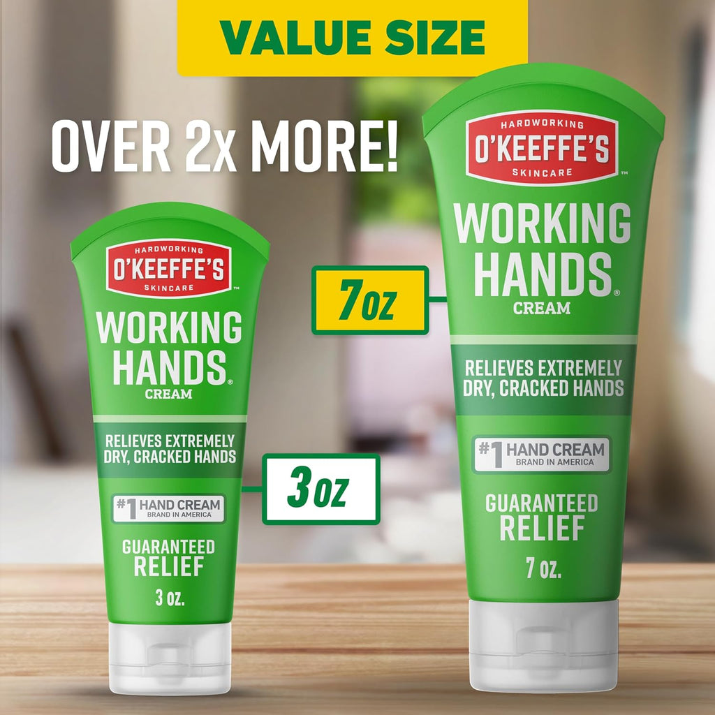Working Hands Hand Cream for Extreme Dryness - 7 Oz Tube (1 Pack) - Repairing Skincare for Cracked, Dry Hands