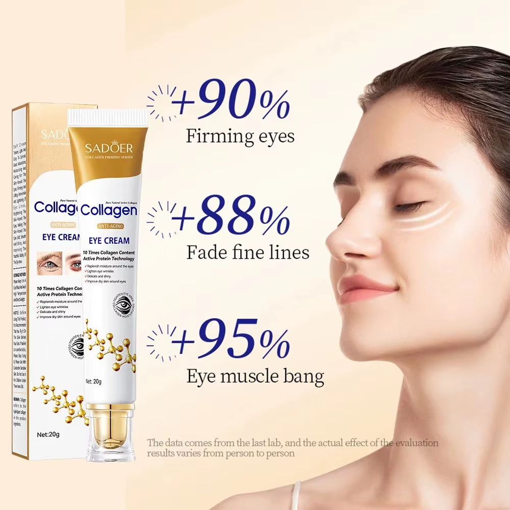 SADOER Collagen Eye Cream Retinol Eye Cream anti Dark Circles Eye Bag Firming Skin Moisturizing Skincare Skin Care for Eyes Care