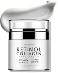 Retinol Collagen Face Cream: Wrinkle Cream for Women, Neck & Décolleté anti Aging Moisturizer with 7% Hyaluronic Acid Serum - Day/Night Skin Firming & Tightening, 1.7 Oz
