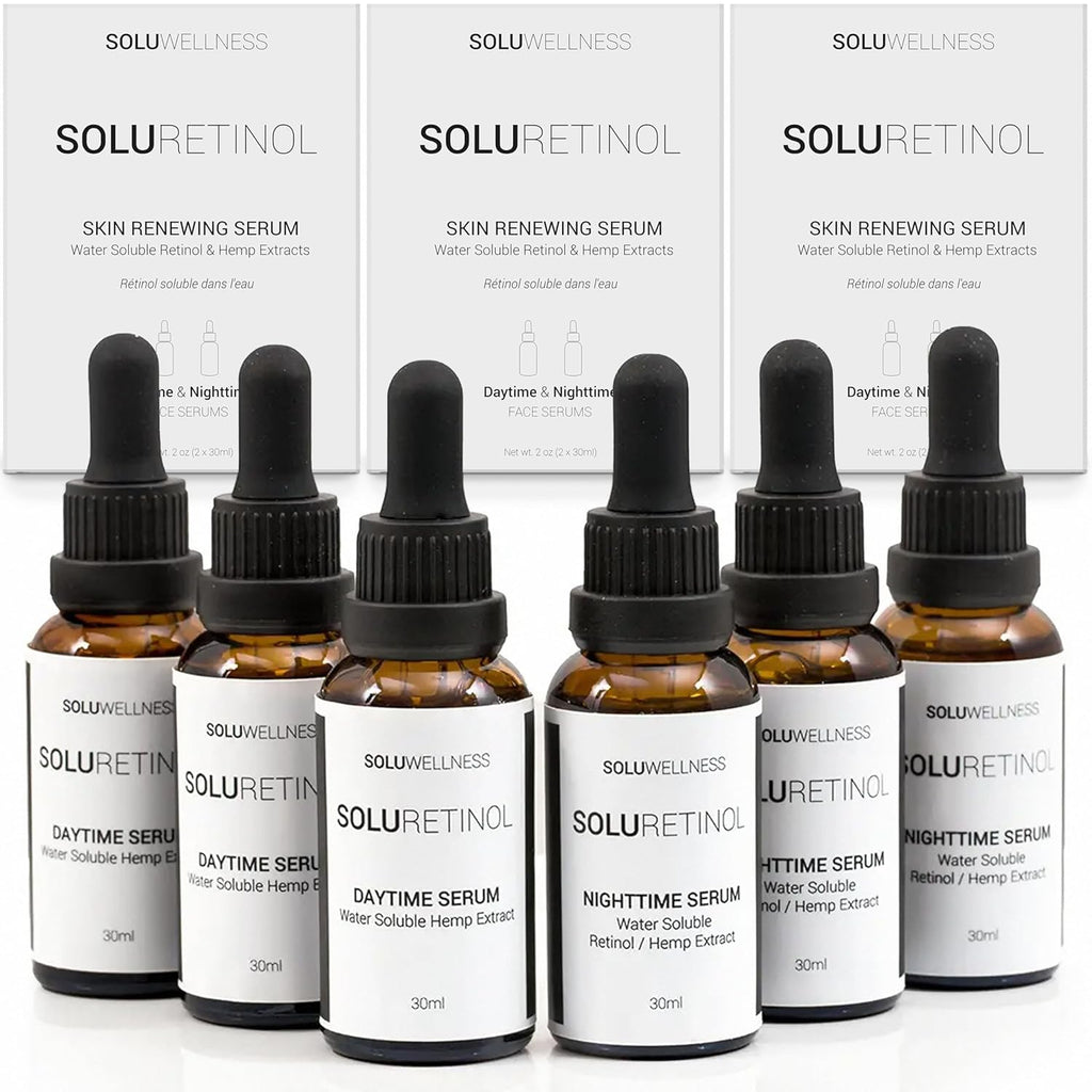 Retinol Serum for Face Wrinkles – Skin Renewing Day & Night System (2 X 30 Ml) – anti Aging Skin Booster Serum, Moisture-Locking Duo for Eyes, Neck & Deep Lines 3-Pack