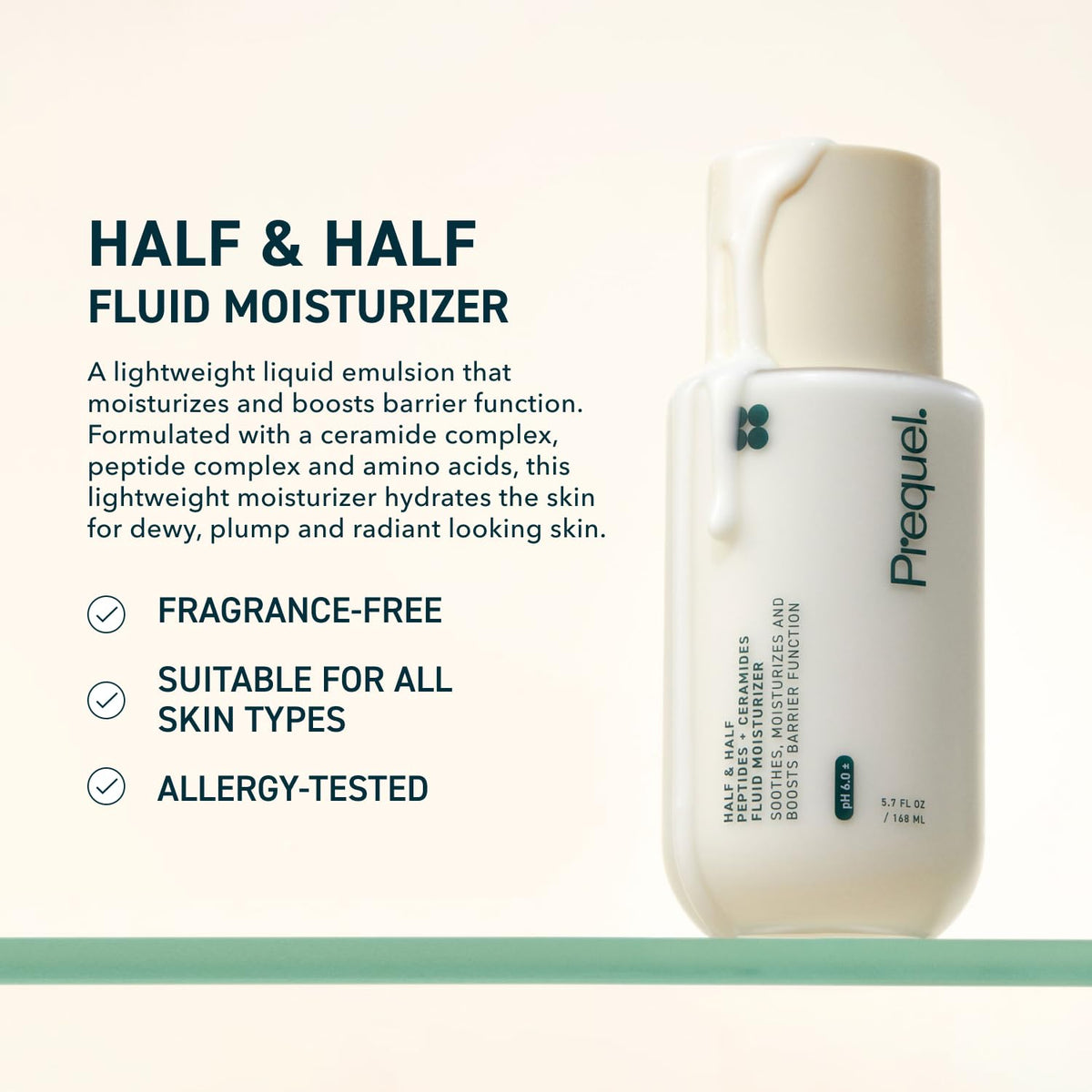 Skin Hydrating Moisturizer Face Cream, Ceramide Peptide Lotion