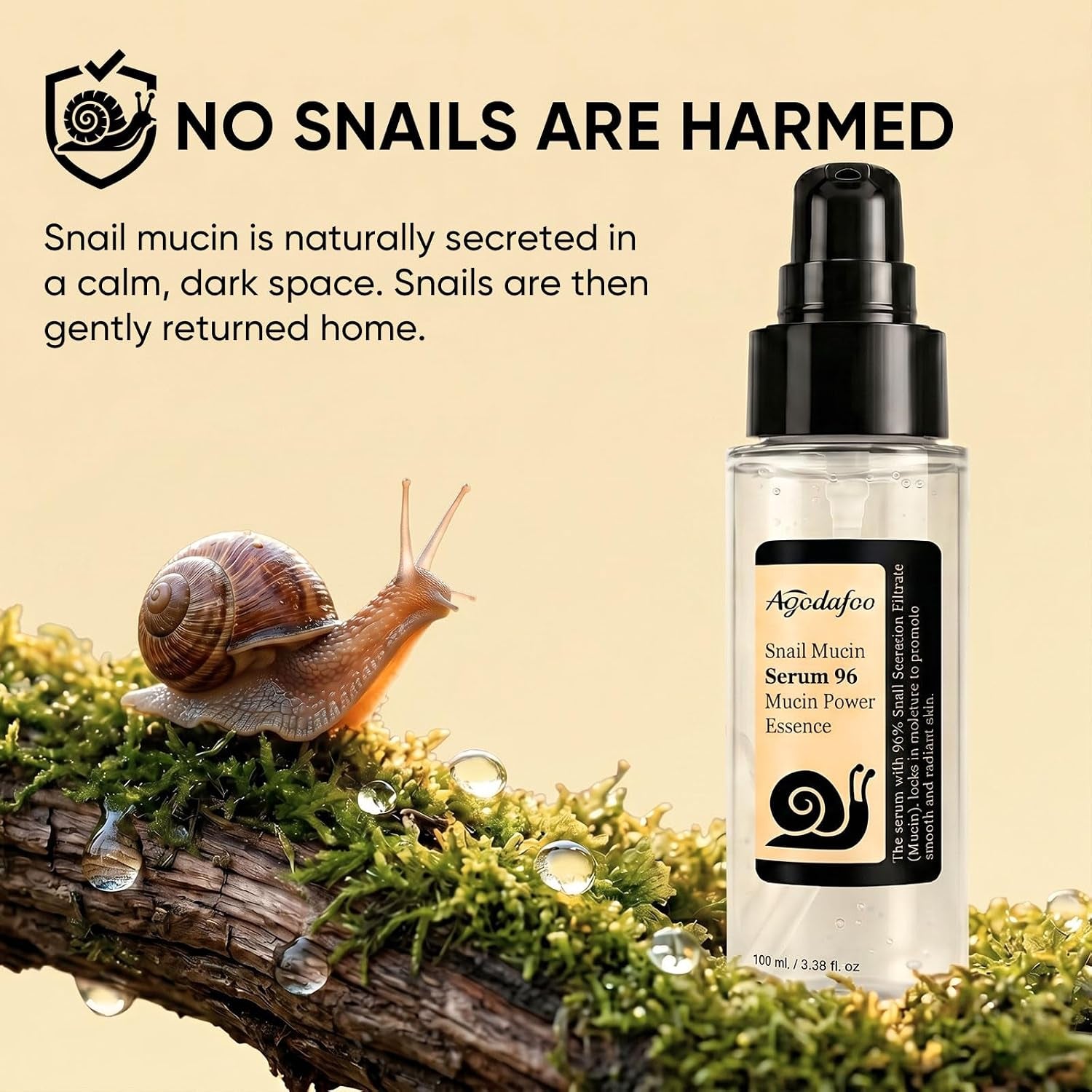 Snail Mucin Serum 100Ml, Hydrating Serum for Face with Snail Secretion
