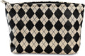 Checkered Makeup Bag Cosmetic Travel Bag, Toiletry Bag for Women