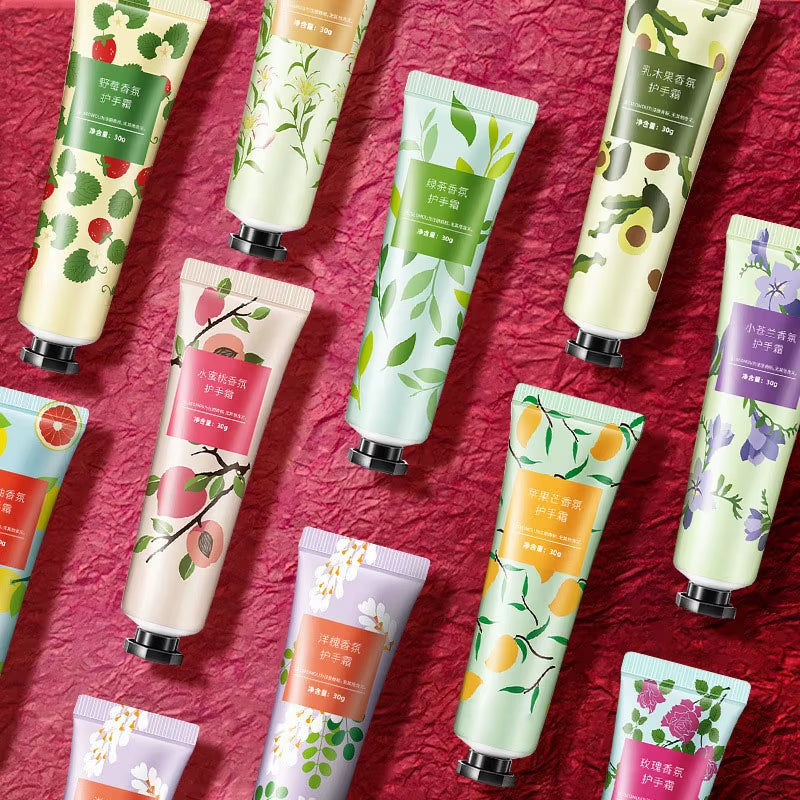 10Pcs Fruity Flowery Hand Cream Moisturizing Nourishing anti Chap Repairing Hands Care Beauty Skincare Hand Creams Sets
