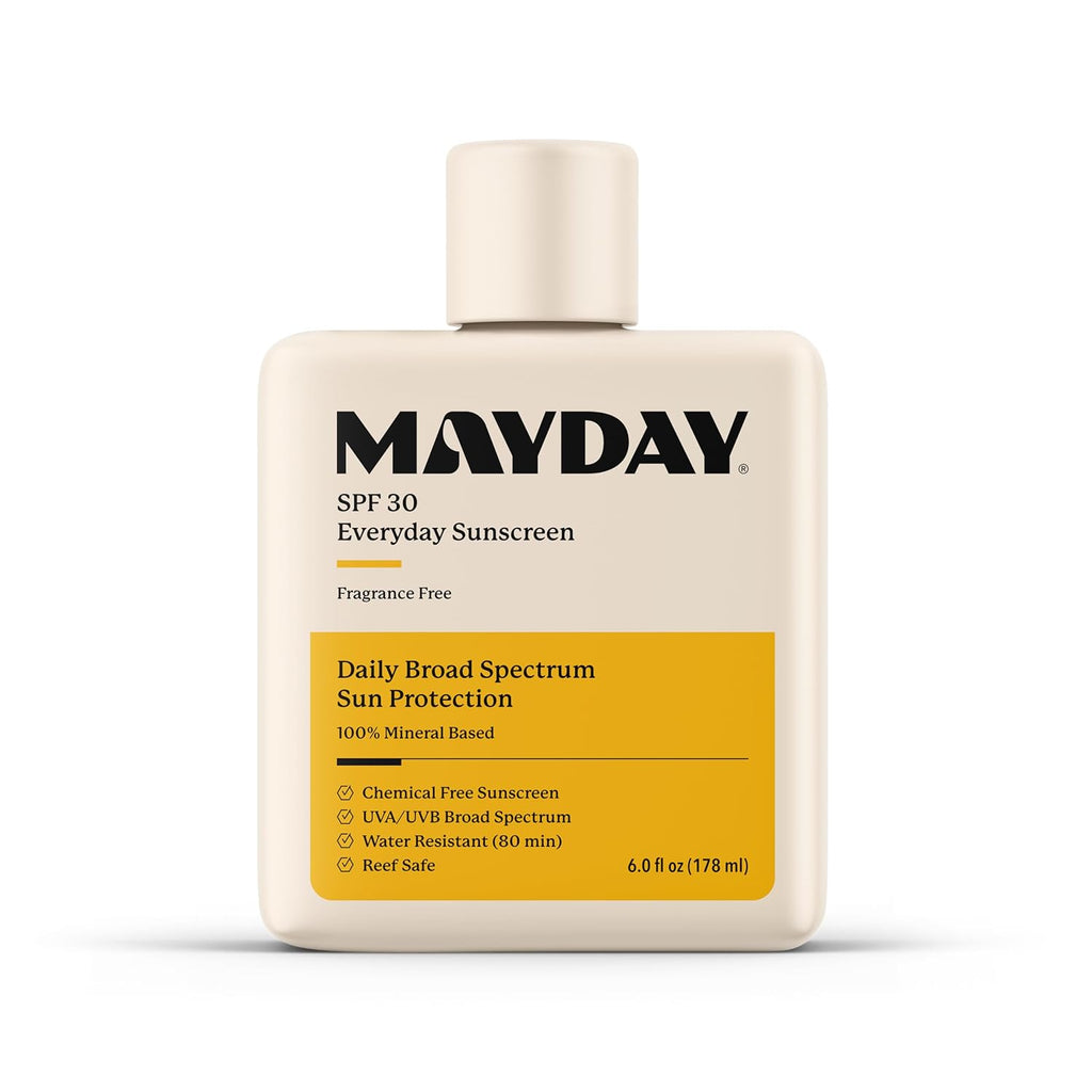 SPF 30 Everyday Sunscreen, Chemical-Free, Fragrance-Free, 6Oz