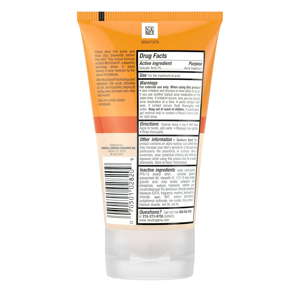 Oil Free Daily Acne Face Scrub, 2 X 4.2 Oz