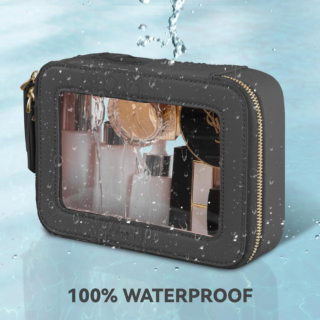 Clear Makeup Bag Travel Cosmetic Organizer Toiletry Case for Women