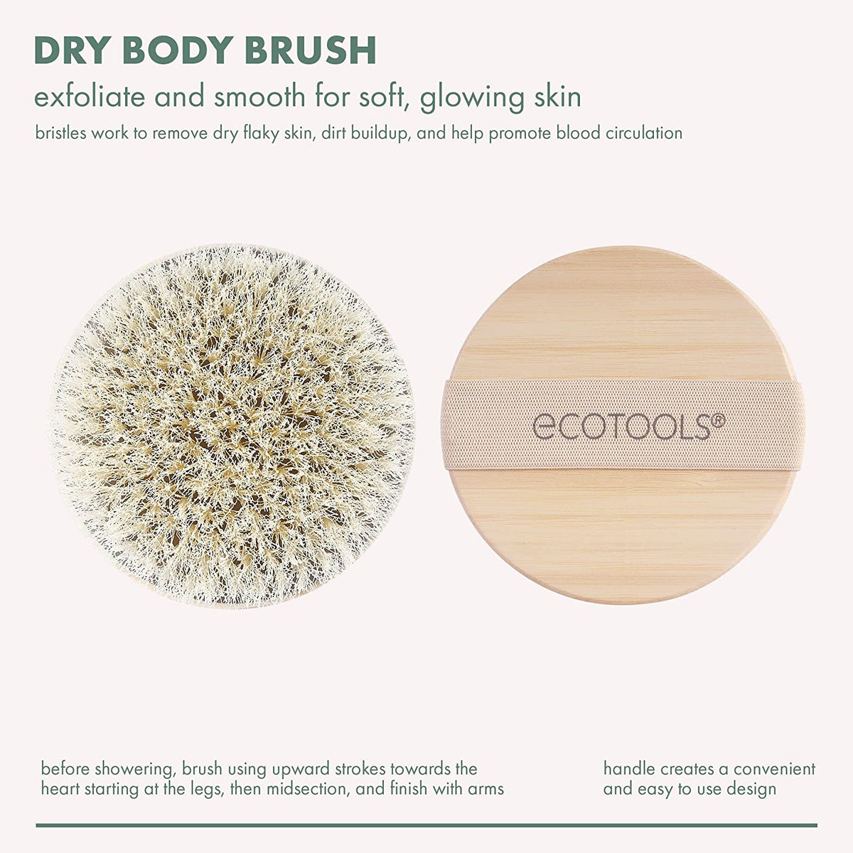 Dry Body Brush for Dry Brushing, Smooth Skin, 1 Count