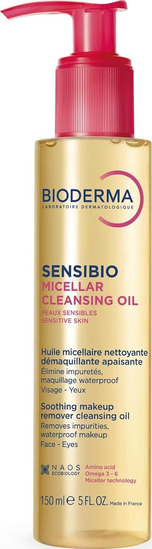 Bioderma Sensibio Micellar Cleansing Oil, 1St Ecobiological Micellar Formula Gentle Face Cleanser That Deeply Cleanses