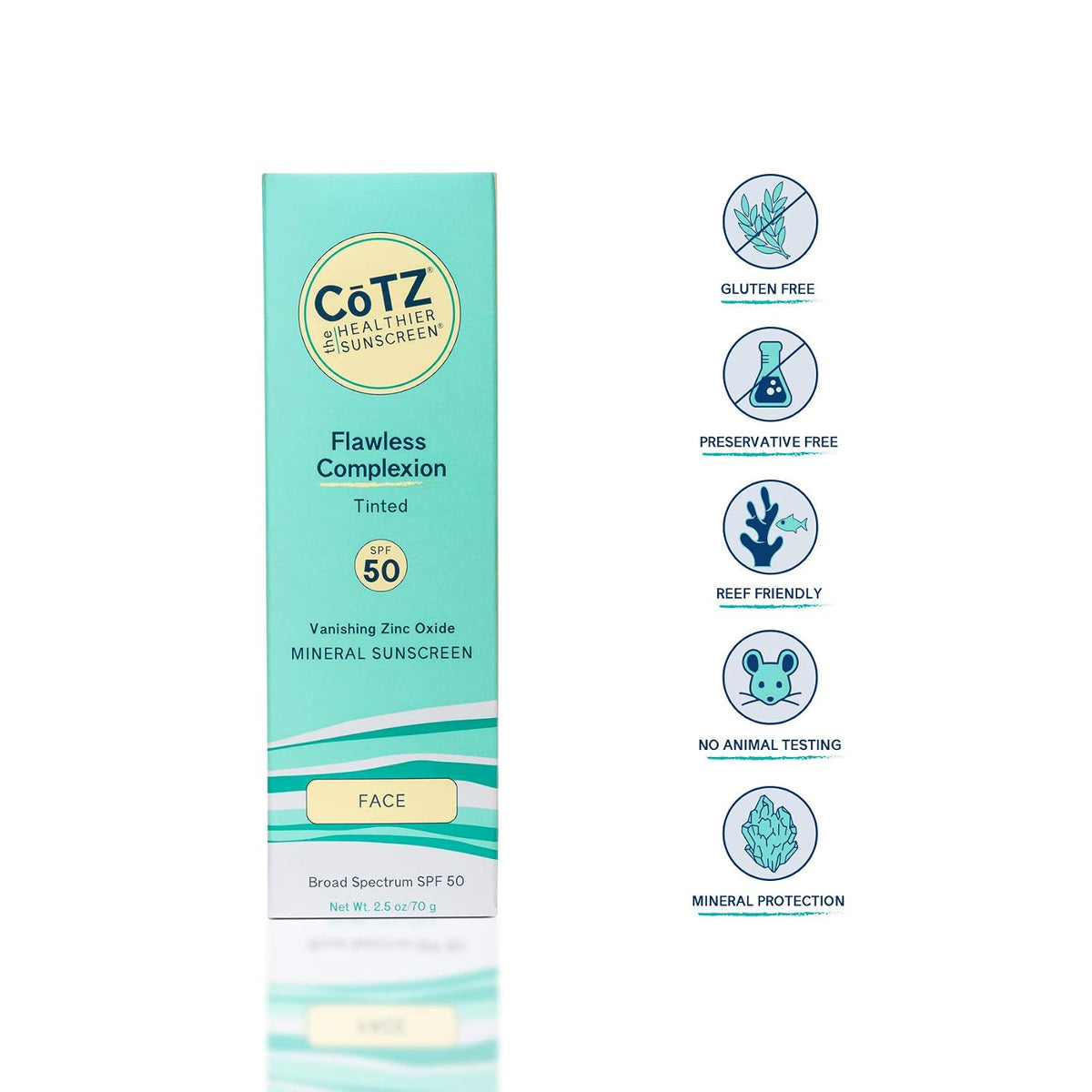 Skincare | Flawless Complexion | Lightly Tinted | Facial Mineral Sunscreen Broad Spectrum SPF 50; 2.5 Oz / 70 G