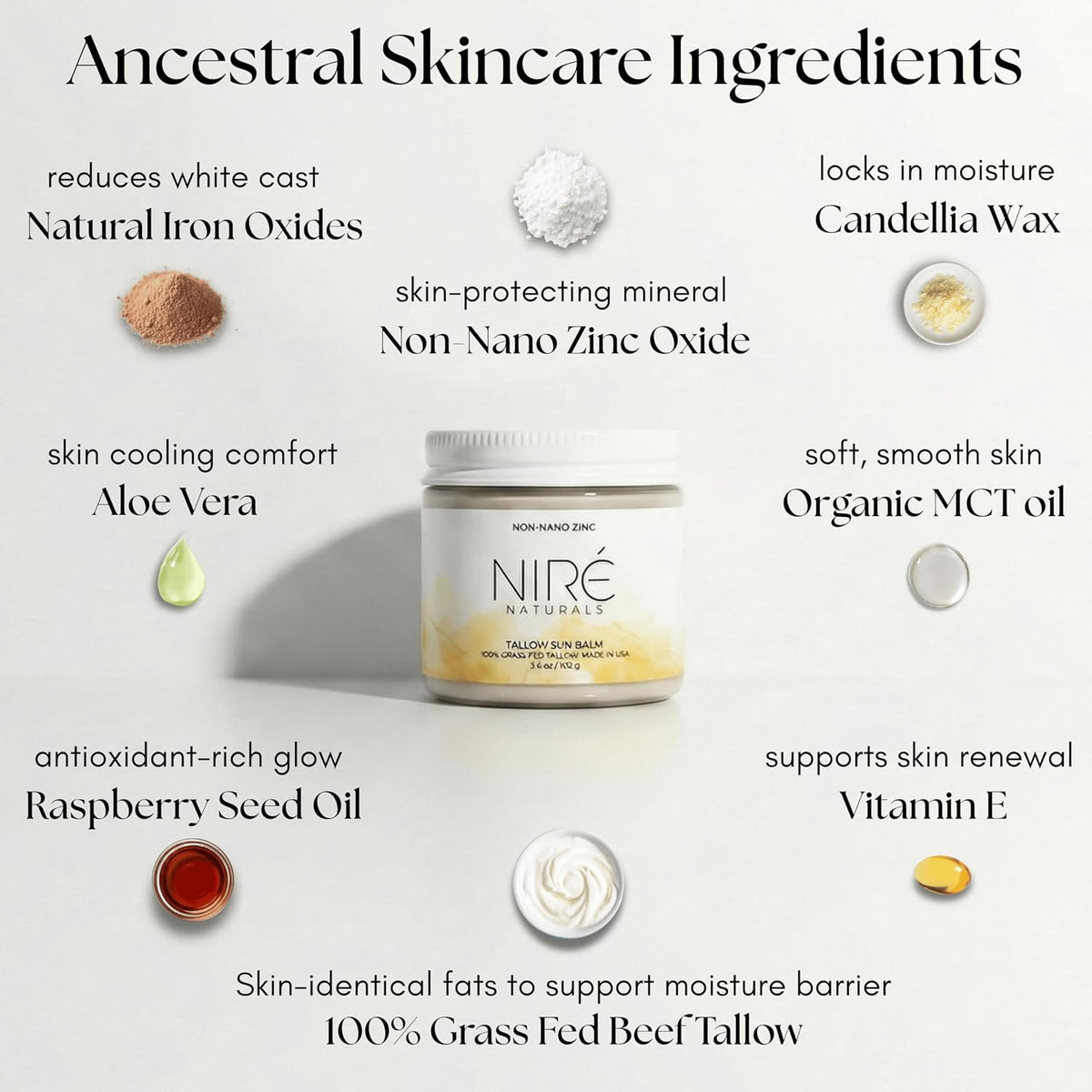 Tinted Tallow Balm for Face, Non-Nano Zinc Oxide