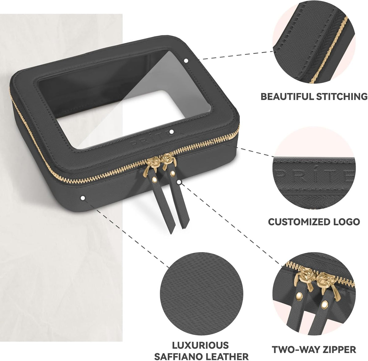 Clear Makeup Bag Travel Cosmetic Organizer Toiletry Case for Women